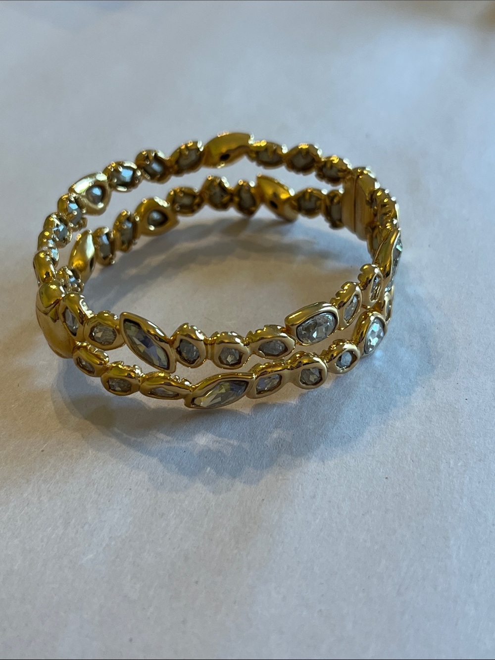 Alexis Bittar Bracelet Gold Toned Hinged